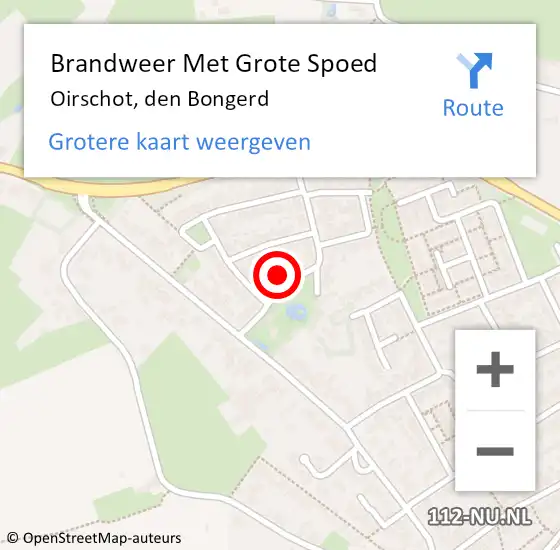 Locatie op kaart van de 112 melding: Brandweer Met Grote Spoed Naar Oirschot, den Bongerd op 18 augustus 2022 22:59