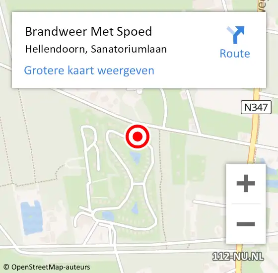 Locatie op kaart van de 112 melding: Brandweer Met Spoed Naar Hellendoorn, Sanatoriumlaan op 19 augustus 2022 00:23