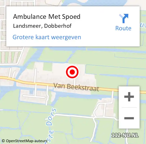 Locatie op kaart van de 112 melding: Ambulance Met Spoed Naar Landsmeer, Dobberhof op 19 augustus 2022 00:56