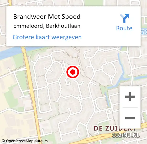 Locatie op kaart van de 112 melding: Brandweer Met Spoed Naar Emmeloord, Berkhoutlaan op 19 augustus 2022 02:13