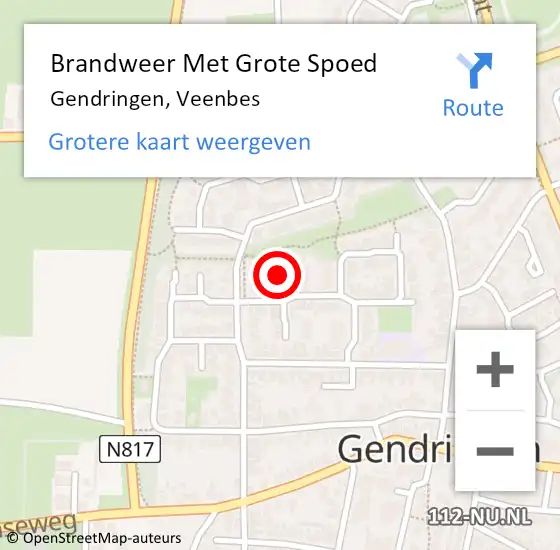 Locatie op kaart van de 112 melding: Brandweer Met Grote Spoed Naar Gendringen, Veenbes op 19 augustus 2022 02:32