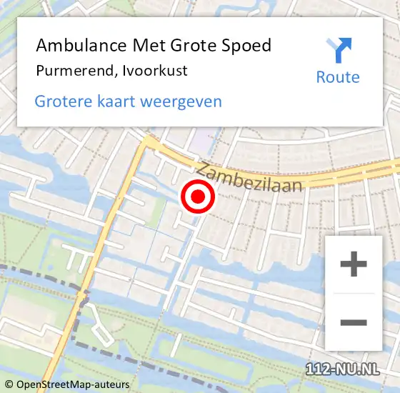 Locatie op kaart van de 112 melding: Ambulance Met Grote Spoed Naar Purmerend, Ivoorkust op 19 augustus 2022 02:49