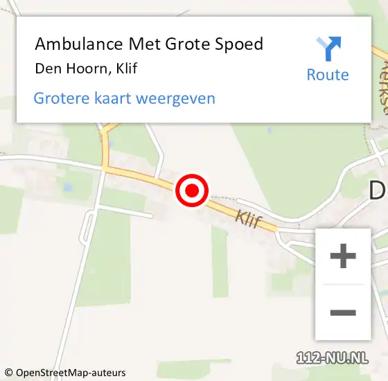Locatie op kaart van de 112 melding: Ambulance Met Grote Spoed Naar Den Hoorn, Klif op 19 augustus 2022 05:02