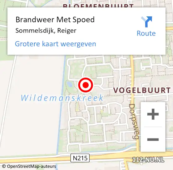 Locatie op kaart van de 112 melding: Brandweer Met Spoed Naar Sommelsdijk, Reiger op 19 augustus 2022 05:06