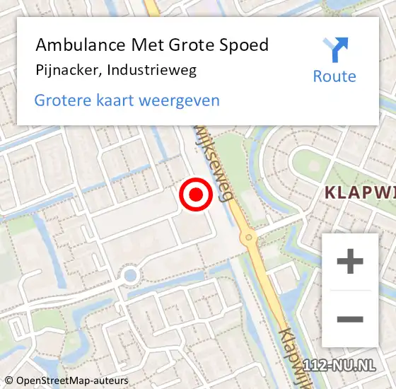 Locatie op kaart van de 112 melding: Ambulance Met Grote Spoed Naar Pijnacker, Industrieweg op 26 juli 2014 21:31