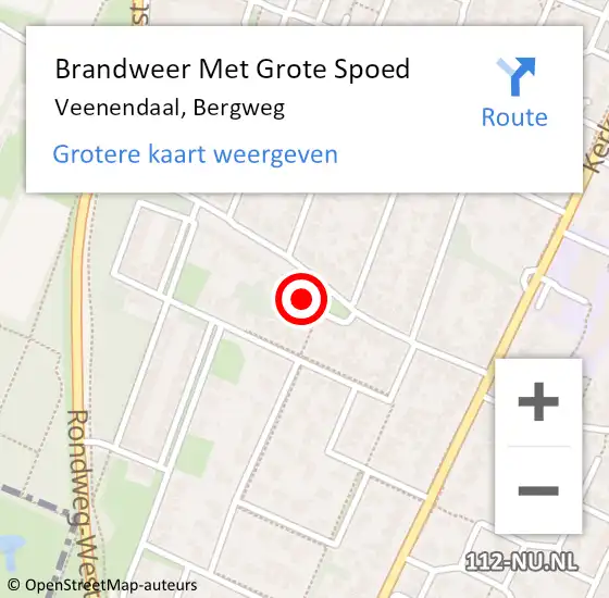 Locatie op kaart van de 112 melding: Brandweer Met Grote Spoed Naar Veenendaal, Bergweg op 19 augustus 2022 07:09