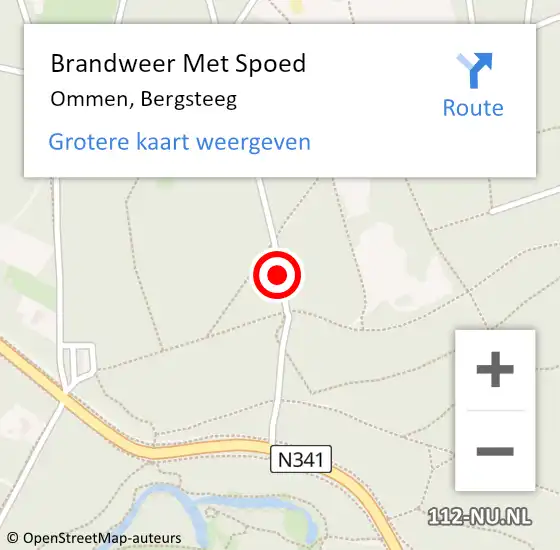 Locatie op kaart van de 112 melding: Brandweer Met Spoed Naar Ommen, Bergsteeg op 26 juli 2014 21:38