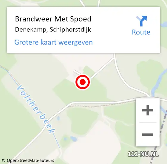 Locatie op kaart van de 112 melding: Brandweer Met Spoed Naar Denekamp, Schiphorstdijk op 19 augustus 2022 08:20