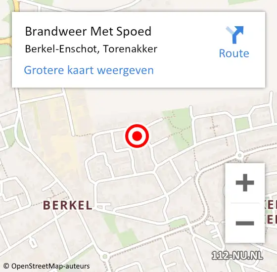 Locatie op kaart van de 112 melding: Brandweer Met Spoed Naar Berkel-Enschot, Torenakker op 19 augustus 2022 10:33