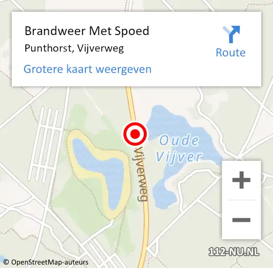 Locatie op kaart van de 112 melding: Brandweer Met Spoed Naar Punthorst, Vijverweg op 26 juli 2014 22:06