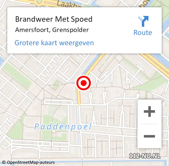 Locatie op kaart van de 112 melding: Brandweer Met Spoed Naar Amersfoort, Grenspolder op 19 augustus 2022 11:10