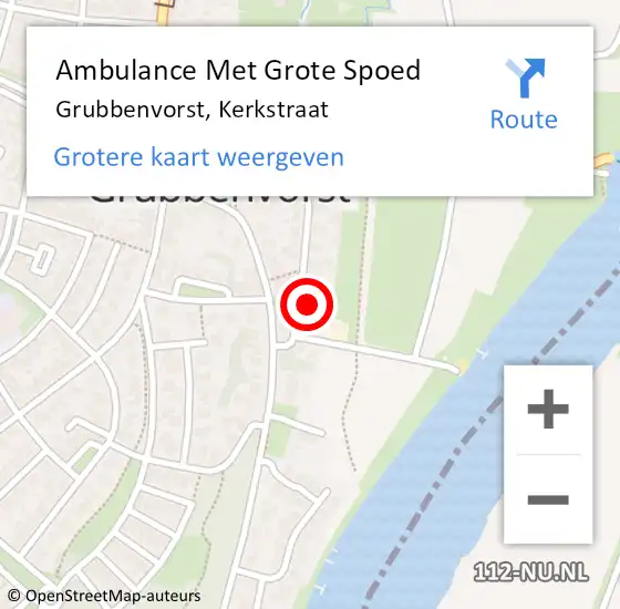 Locatie op kaart van de 112 melding: Ambulance Met Grote Spoed Naar Grubbenvorst, Kerkstraat op 26 juli 2014 22:14