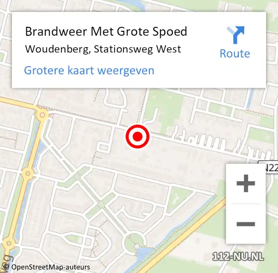 Locatie op kaart van de 112 melding: Brandweer Met Grote Spoed Naar Woudenberg, Stationsweg West op 19 augustus 2022 11:42