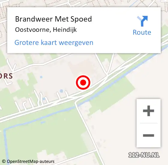 Locatie op kaart van de 112 melding: Brandweer Met Spoed Naar Oostvoorne, Heindijk op 19 augustus 2022 11:52