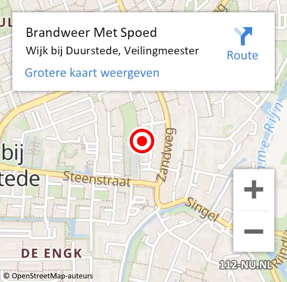 Locatie op kaart van de 112 melding: Brandweer Met Spoed Naar Wijk bij Duurstede, Veilingmeester op 19 augustus 2022 12:05