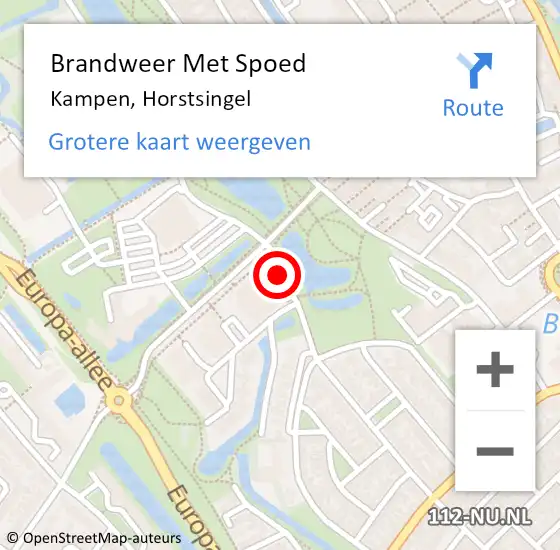 Locatie op kaart van de 112 melding: Brandweer Met Spoed Naar Kampen, Horstsingel op 26 juli 2014 22:21