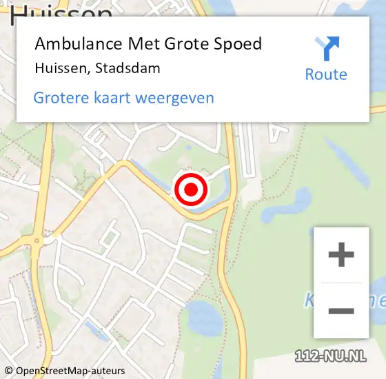 Locatie op kaart van de 112 melding: Ambulance Met Grote Spoed Naar Huissen, Stadsdam op 19 augustus 2022 12:28