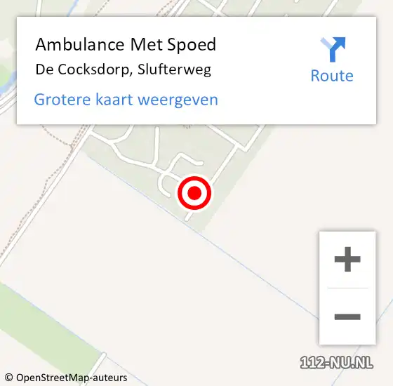 Locatie op kaart van de 112 melding: Ambulance Met Spoed Naar De Cocksdorp, Slufterweg op 19 augustus 2022 12:43