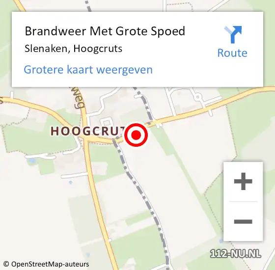 Locatie op kaart van de 112 melding: Brandweer Met Grote Spoed Naar Slenaken, Hoogcruts op 19 augustus 2022 12:54