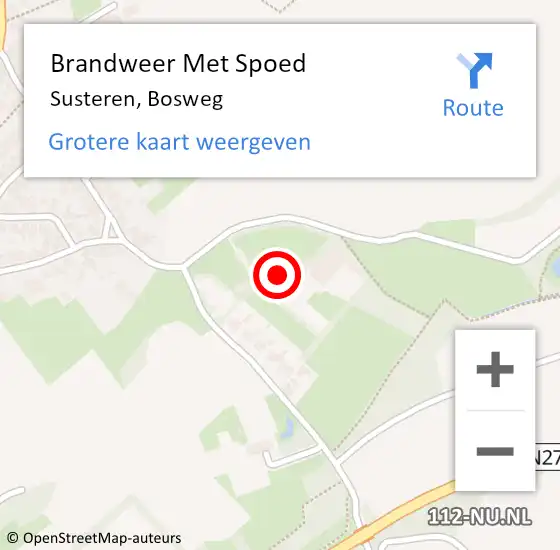 Locatie op kaart van de 112 melding: Brandweer Met Spoed Naar Susteren, Bosweg op 19 augustus 2022 13:00