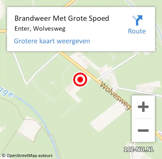 Locatie op kaart van de 112 melding: Brandweer Met Grote Spoed Naar Enter, Wolvesweg op 19 augustus 2022 13:23