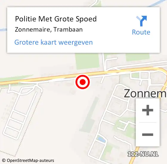 Locatie op kaart van de 112 melding: Politie Met Grote Spoed Naar Zonnemaire, Trambaan op 19 augustus 2022 13:51