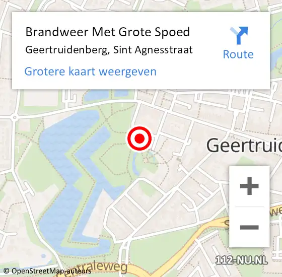 Locatie op kaart van de 112 melding: Brandweer Met Grote Spoed Naar Geertruidenberg, Sint Agnesstraat op 19 augustus 2022 14:56