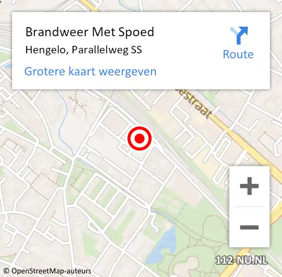 Locatie op kaart van de 112 melding: Brandweer Met Spoed Naar Hengelo, Parallelweg SS op 19 augustus 2022 15:10