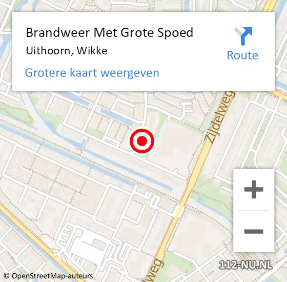 Locatie op kaart van de 112 melding: Brandweer Met Grote Spoed Naar Uithoorn, Wikke op 19 augustus 2022 15:20