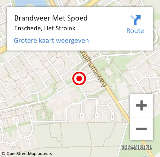 Locatie op kaart van de 112 melding: Brandweer Met Spoed Naar Enschede, Het Stroink op 19 augustus 2022 16:03