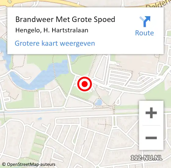 Locatie op kaart van de 112 melding: Brandweer Met Grote Spoed Naar Hengelo, H. Hartstralaan op 19 augustus 2022 16:19