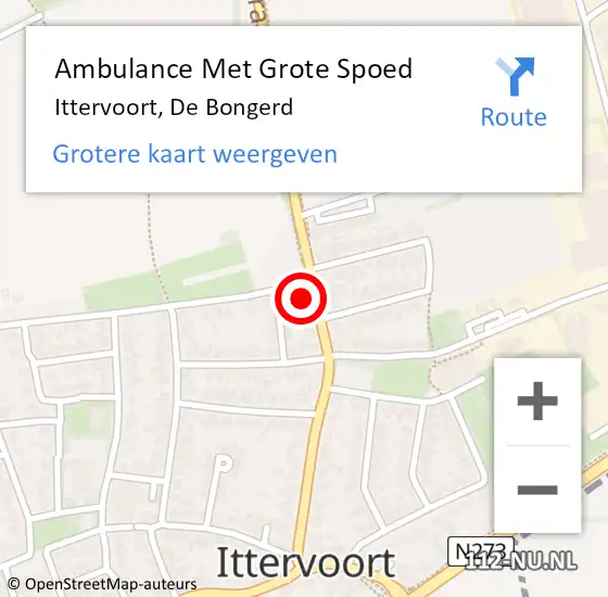 Locatie op kaart van de 112 melding: Ambulance Met Grote Spoed Naar Ittervoort, De Bongerd op 19 augustus 2022 20:43