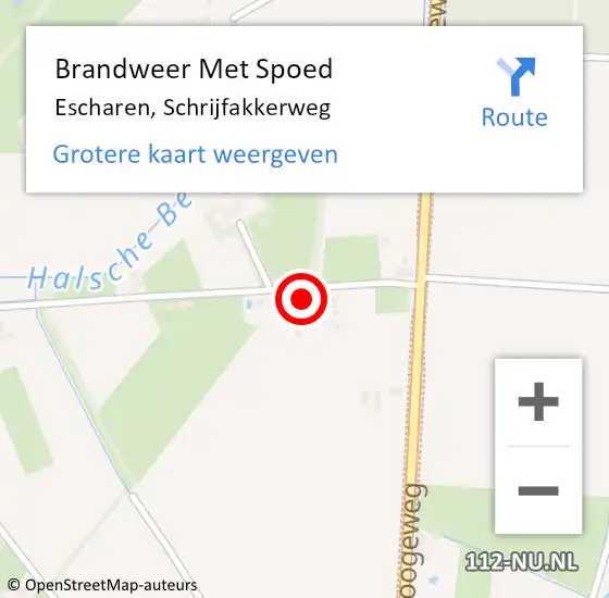 Locatie op kaart van de 112 melding: Brandweer Met Spoed Naar Escharen, Schrijfakkerweg op 19 augustus 2022 21:06