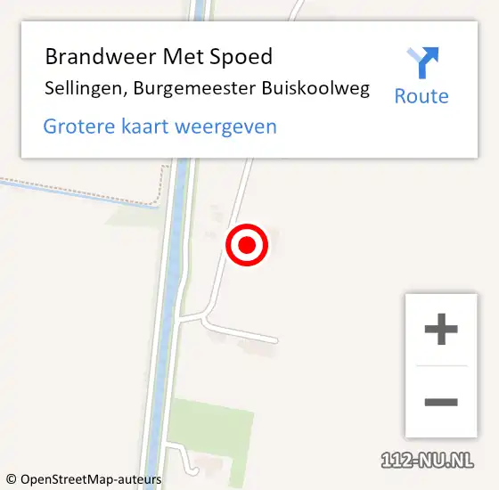 Locatie op kaart van de 112 melding: Brandweer Met Spoed Naar Sellingen, Burgemeester Buiskoolweg op 19 augustus 2022 21:38