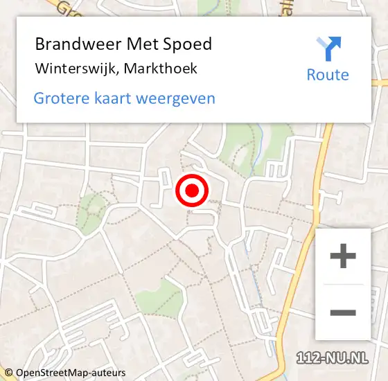 Locatie op kaart van de 112 melding: Brandweer Met Spoed Naar Winterswijk, Markthoek op 19 augustus 2022 21:54