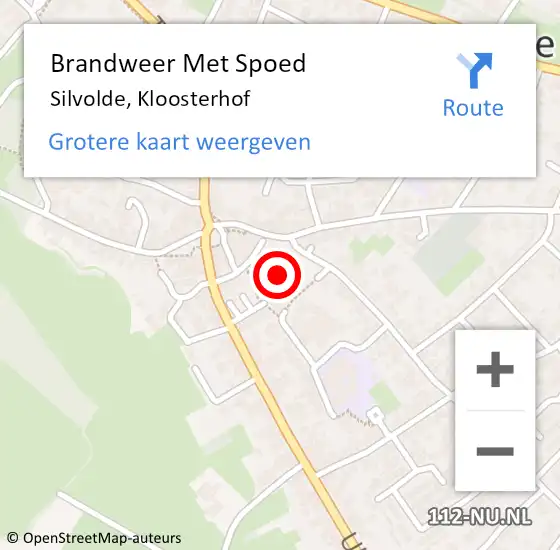 Locatie op kaart van de 112 melding: Brandweer Met Spoed Naar Silvolde, Kloosterhof op 19 augustus 2022 23:26