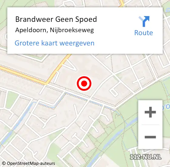 Locatie op kaart van de 112 melding: Brandweer Geen Spoed Naar Apeldoorn, Nijbroekseweg op 19 augustus 2022 23:29