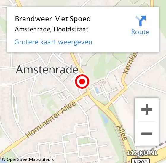 Locatie op kaart van de 112 melding: Brandweer Met Spoed Naar Amstenrade, Hoofdstraat op 20 augustus 2022 00:34