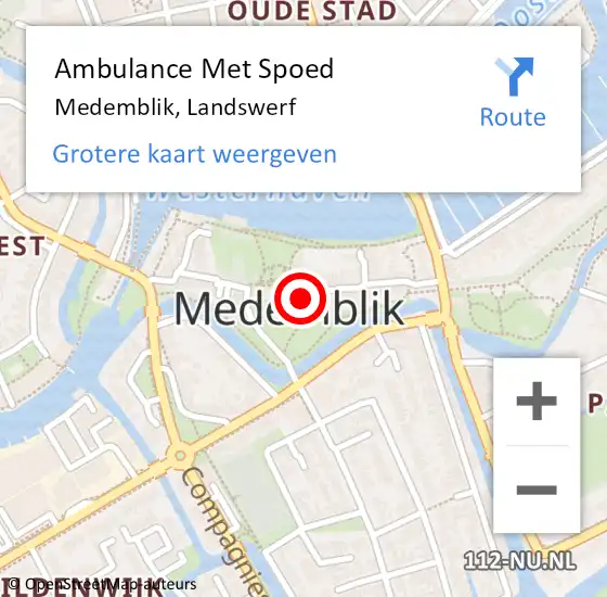 Locatie op kaart van de 112 melding: Ambulance Met Spoed Naar Medemblik, Landswerf op 20 augustus 2022 00:42