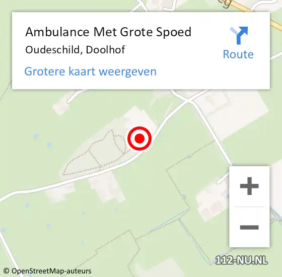 Locatie op kaart van de 112 melding: Ambulance Met Grote Spoed Naar Oudeschild, Doolhof op 20 augustus 2022 01:42