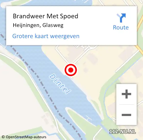 Locatie op kaart van de 112 melding: Brandweer Met Spoed Naar Heijningen, Glasweg op 20 augustus 2022 02:52