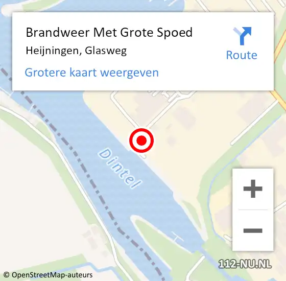 Locatie op kaart van de 112 melding: Brandweer Met Grote Spoed Naar Heijningen, Glasweg op 20 augustus 2022 02:57