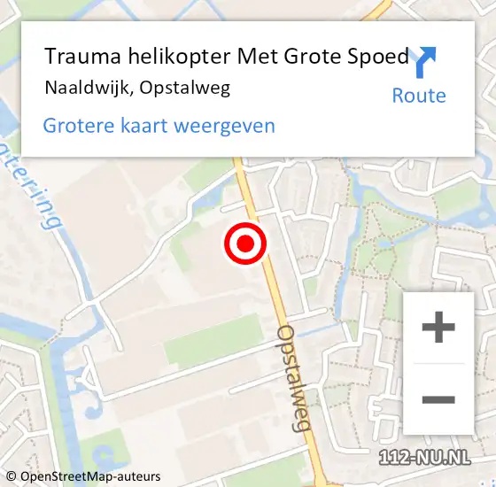 Locatie op kaart van de 112 melding: Trauma helikopter Met Grote Spoed Naar Naaldwijk, Opstalweg op 20 augustus 2022 04:13