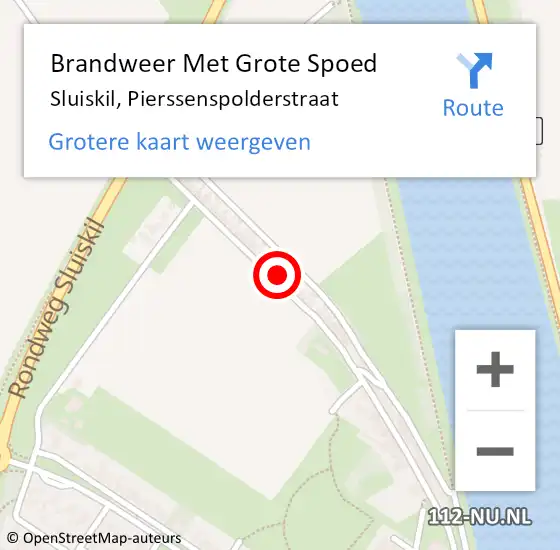 Locatie op kaart van de 112 melding: Brandweer Met Grote Spoed Naar Sluiskil, Pierssenspolderstraat op 20 augustus 2022 05:15