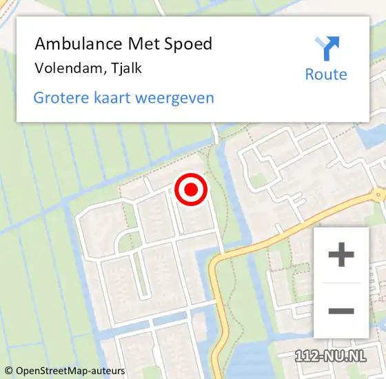 Locatie op kaart van de 112 melding: Ambulance Met Spoed Naar Volendam, Tjalk op 20 augustus 2022 06:12