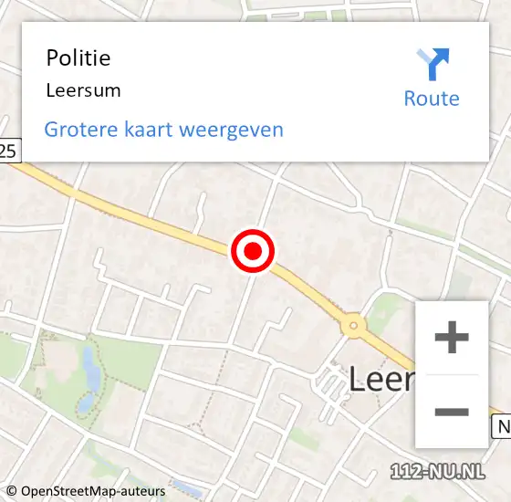 Locatie op kaart van de 112 melding: Politie Leersum op 27 juli 2014 00:09