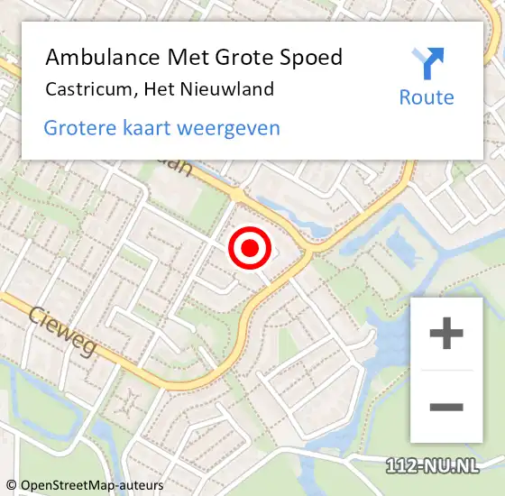 Locatie op kaart van de 112 melding: Ambulance Met Grote Spoed Naar Castricum, Het Nieuwland op 20 augustus 2022 08:38