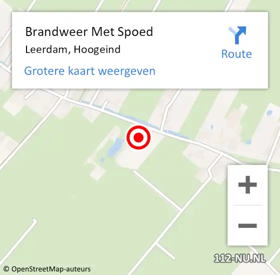 Locatie op kaart van de 112 melding: Brandweer Met Spoed Naar Leerdam, Hoogeind op 20 augustus 2022 08:47