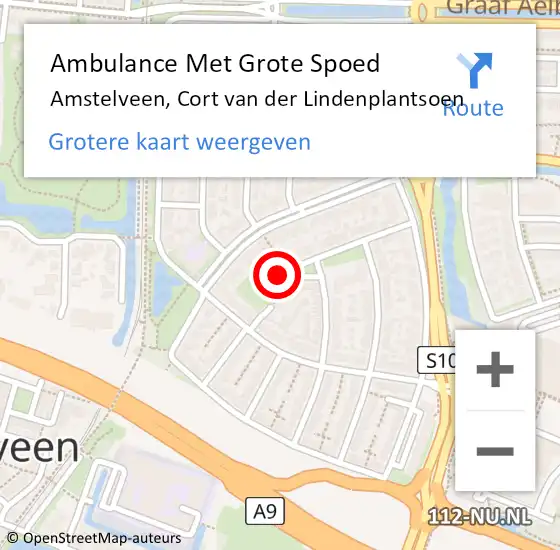 Locatie op kaart van de 112 melding: Ambulance Met Grote Spoed Naar Amstelveen, Cort van der Lindenplantsoen op 20 augustus 2022 09:16