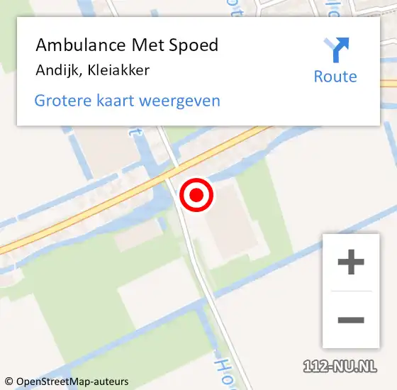 Locatie op kaart van de 112 melding: Ambulance Met Spoed Naar Andijk, Kleiakker op 20 augustus 2022 10:06